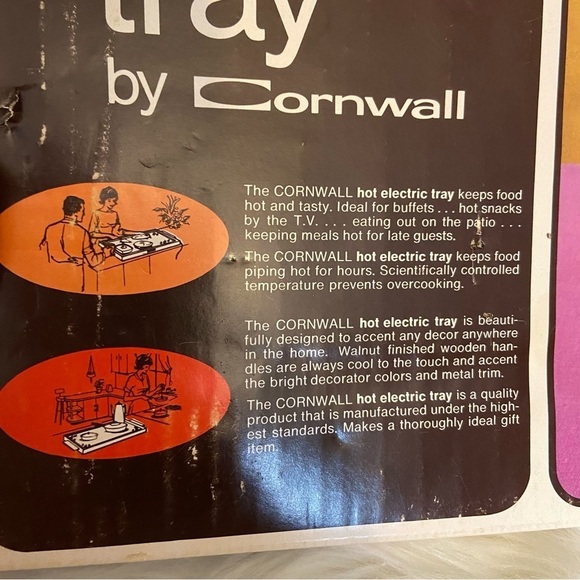 Vintage Cornwall Hot  Electric Tray food warmer 1970’s walnut colour - Picture 4 of 14